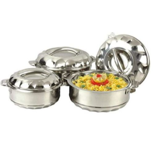  Stainless Steel Insulated Hot Pot Dishes Lunch Food Carrier - Silver. Medium Each