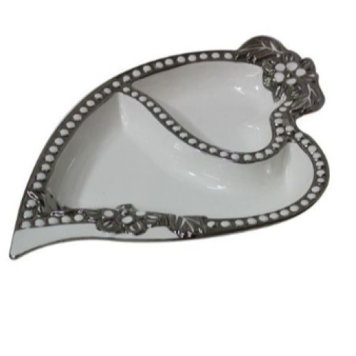 Love Shaped Design Platter - Silver Medium Each