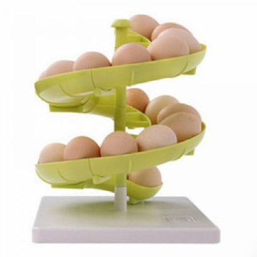 Spiral Egg Tray Storage Organizer-Lemon Green. Medium Each