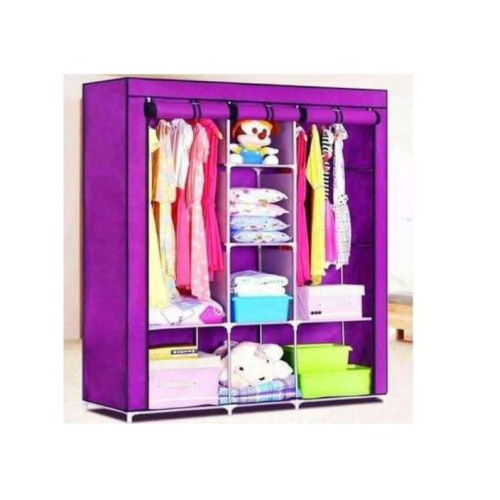 3 Column Portable Wardrobe - Purple Medium Each