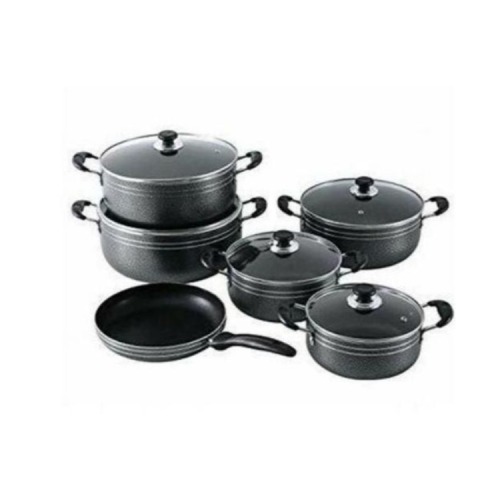 Non-stick Saucepans Cookware Dishes Pots- Black. Medium Each