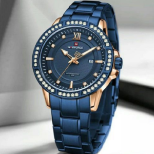 Naviforce Diamond Designed Analog Mens Watch - Blue 117g EACH