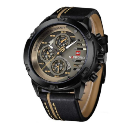 Naviforce Formal Mens Designer Watch - Black 122g EACH