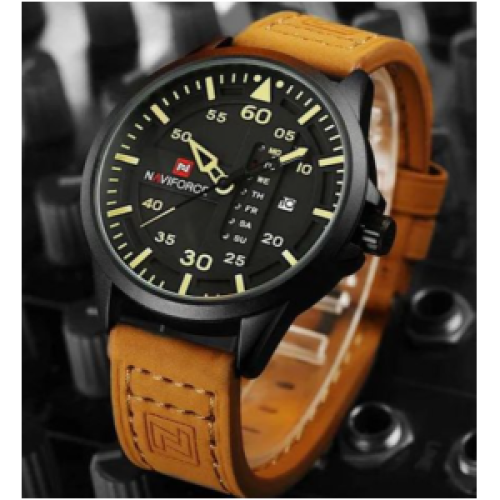 Naviforce Analog Leather Strapped Watch - Brown 177g EACH