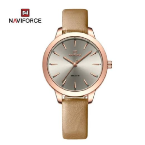 Naviforce Ladies Slim Designer Analog Watch - Brown 117g EACH