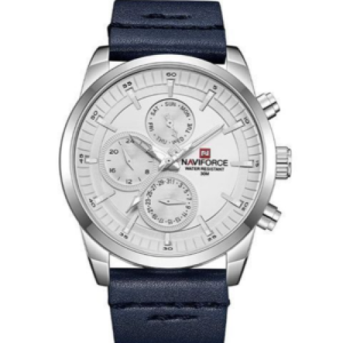 Naviforce NF9148 - Mens Designer Leather Strap Watch - Blue 187g each