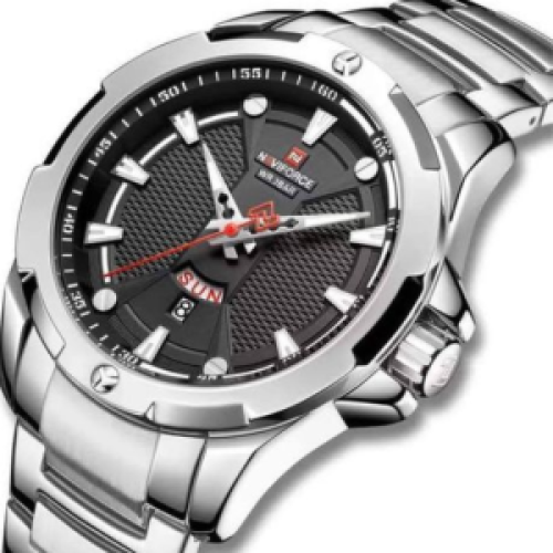 Naviforce Stainless Steel Waterproof Mens Watch - Silver 117g EACH