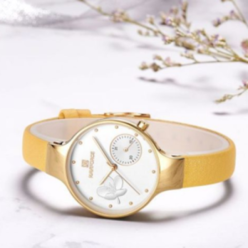 NaviforceNf5001 Women Fashion Quartz Brand Watch Lady - Yellow 187g EACH