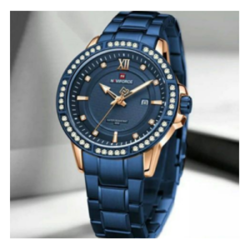 Naviforce Stainless Diamond Designed Analog Mens Watch - Blue 122g EACH