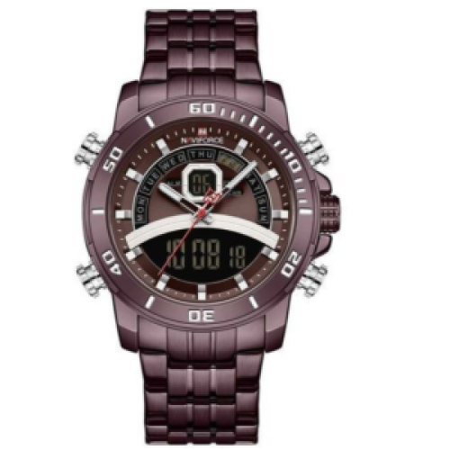 Naviforce NF9181M Analog-Digital Watch For Men Brown 177g EACH