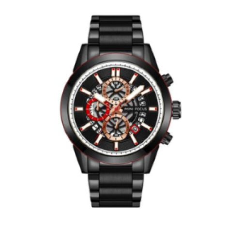 Mini Focus Mens Formal Chronograph Analog Watch - Black 187g EACH