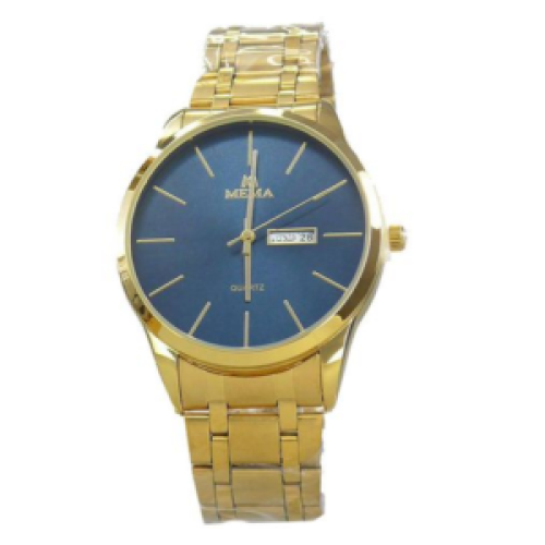 Mema Mens Day And Date Analog Watch - Siler, Gold 102g EACH