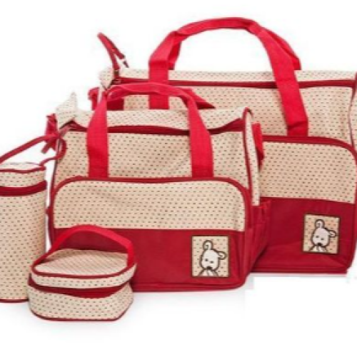 5 In 1 Baby Diaper Bag Set - Red SMALL Each