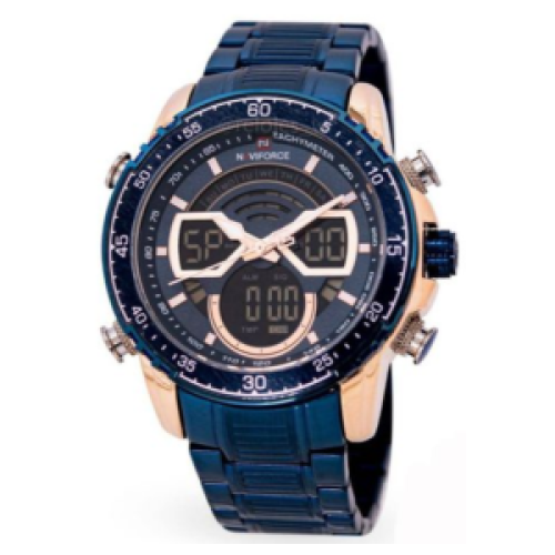 Naviforce Chain Waterproof Dual Watch - Blue 122g EACH