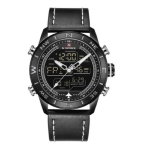 Naviforce Waterproof Digital And Analog Stainless Watch - Black 122g EACH