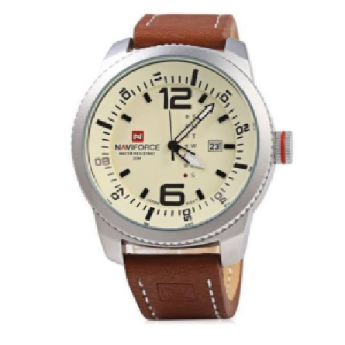 Naviforce Mens Leather Straps Watch-Brown 187g EACH