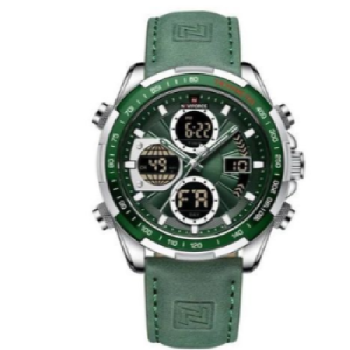 Naviforce Leather Strapped Office And Casual Water Proof Watch - Green 177g each