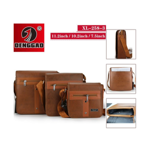 3 Piece Custom Shoulder Bags Side Crossbody Bags- Brown Medium Each