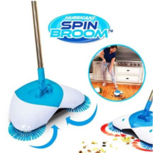 Hurricane Spin Broom - Blue,White Medium EACH