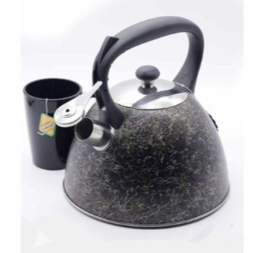 3 Litres Whistling Tea Boiling Kettle - Black Medium Each