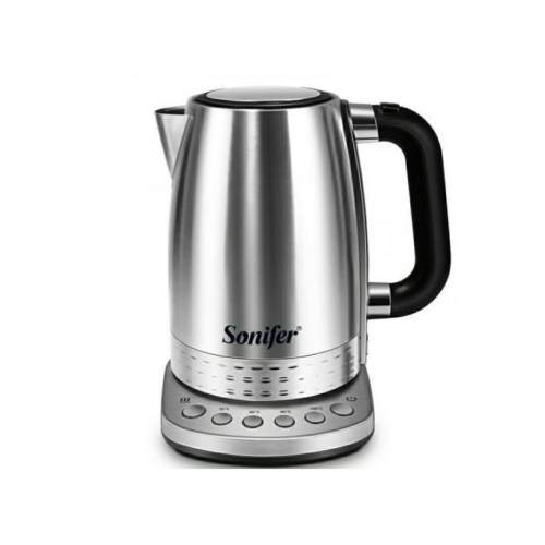 1.7 Litre Steel Fast Heating Temperature Adjustable Electric Kettle Silver. Medium Each
