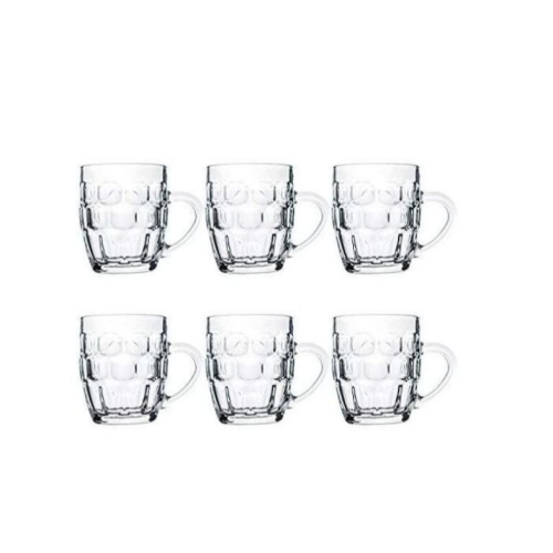 6 Pieces Of Dimpled Juice Beer Glasses Mugs- Colorless Medium Each