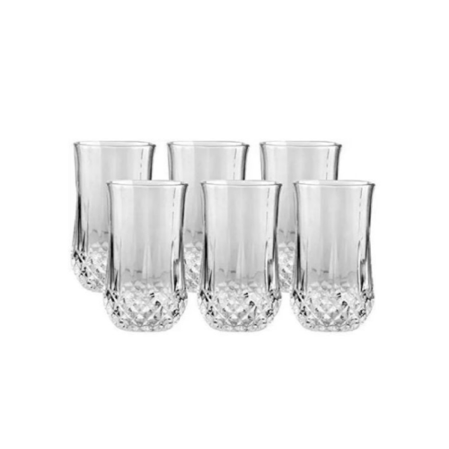6 Pieces Of Diamond Design Juice Glasses - Colorless. Medium Each