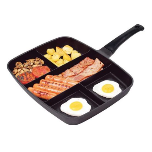 5 in 1 Non Stick Sectioned Multi Frying Pan - Black Medium Each