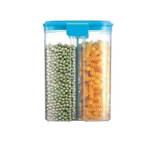 2 Section Transparent Storage Container-Blue. Medium Each