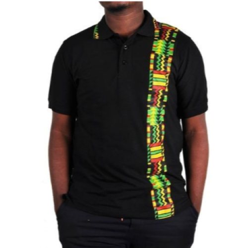 Ankara Kitengi African Print Men T-shirt- Black L M S XL XXL each