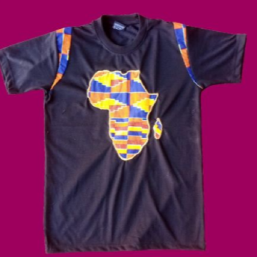 African Men Kitengi T-Shirt - Black L M S XL each