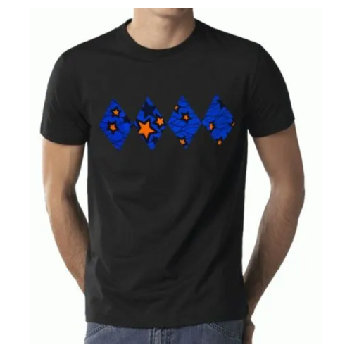 Blue Star Diamond Men T-Shirt - Black Black each
