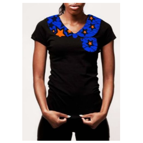 Blue Star Women Black T-Shirt - Black L, M, S, XL, XXL Each