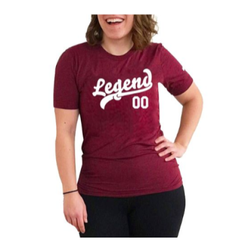 Legend 00 Women T-Shirt - Maroon L,  M,  S,  XL,  XXL Each
