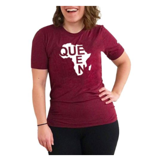 African Woman Women  T-Shirt - Maroon L,   M,   S,   XL,   XXL Each
