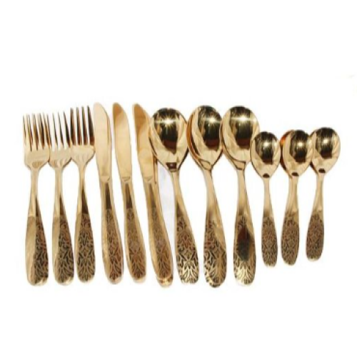 24pcs Cutlery (Forks, Spoons& Knieves) - Gold Medium Each