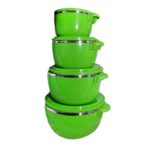 4pc Hot Pot/ Serving Dishes, Green Medium Each