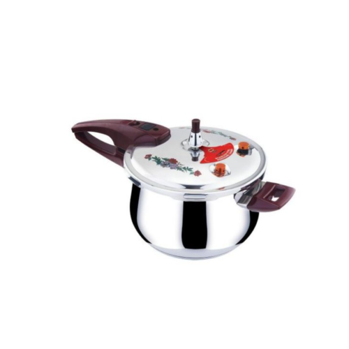 6 Litres Stainless Steel Pressure Cooker With Steamer -Silver Medium Each