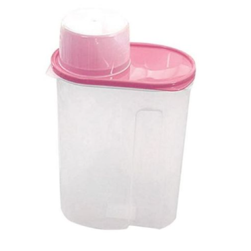 2.5 Litre Food Plastic Storage Grains Cereal Container, Pink. Medium Each