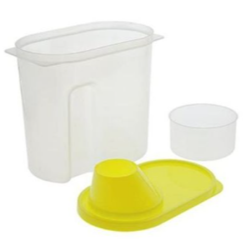 2.5 Litre Food Plastic Storage Grains Cereal Container,Yellow. Medium Each
