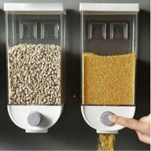 2Piece Wall-Mounted Cereal Dispenser,Food Storage Container Organizer,Colourless Medium Each