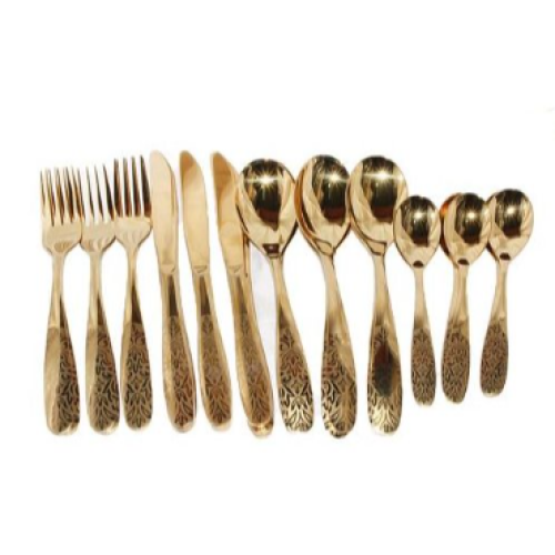 24pcs Cutlery (Forks,Spoons And Knieves) - Gold Medium Each