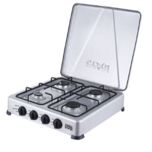 4 Burner Gas Stove Cooker Plate With Automatic Ignition - Grey. Medium Each