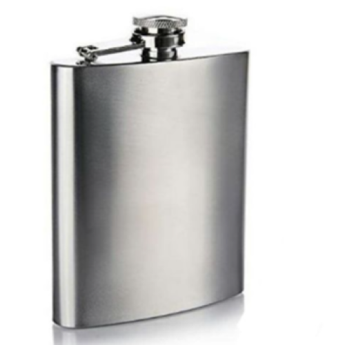 24Oz Stainless Steel Hip Flask Bottle -Silver. Medium Each