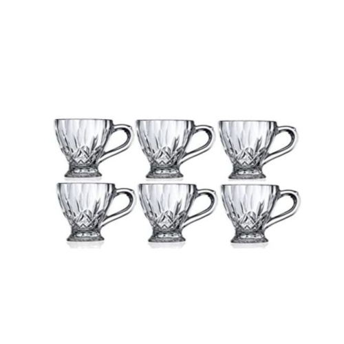 6 Pieces Of Coffee Tea Glasses Cups Mugs -Colorless Medium Each