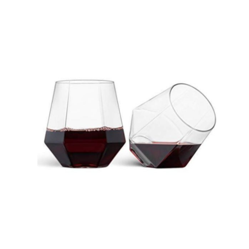 6 Pieces Of Diamond Wine Juice Cup Glasses- Colorless. Medium Each