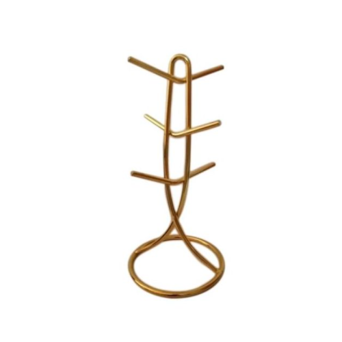 6 Cup Stand Holder Storage Organizer Rack, Gold. Medium EACH