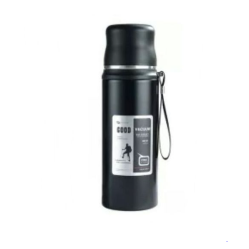 1000ml Thermos Portable Vacuum Flask Insulated Tumbler Bottle With Rope -Black. Medium Each