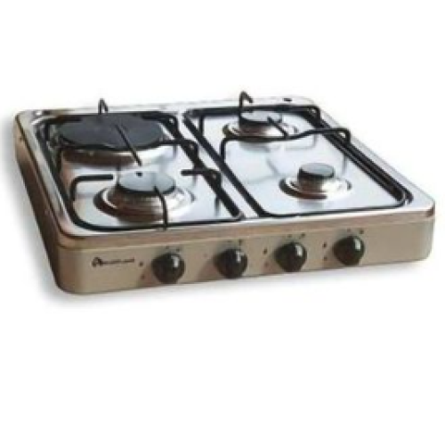 3 Gas +1 Electric Hot Plate Table Top Cooker Burner Stove, Silver. Medium Each