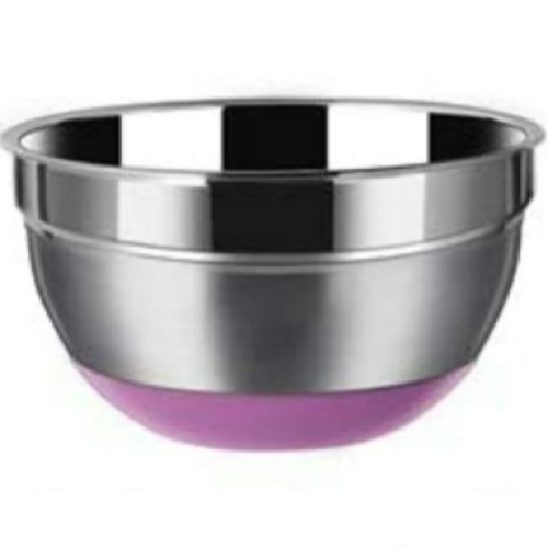 24Cm Kitchen Steel Mixing Bowl For Baking Cooking Salad Fruits- Silver Medium Each